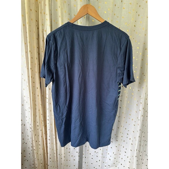 NWOT Volcom Men's Blue Striped Embroidered Logo Short Sleeve T-Shirt L - Picture 3 of 6